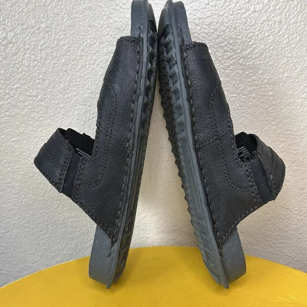 Clarks Crestview Men’s Size 8.5 Leather Extreme Comfort Black Easy Slide Sandals